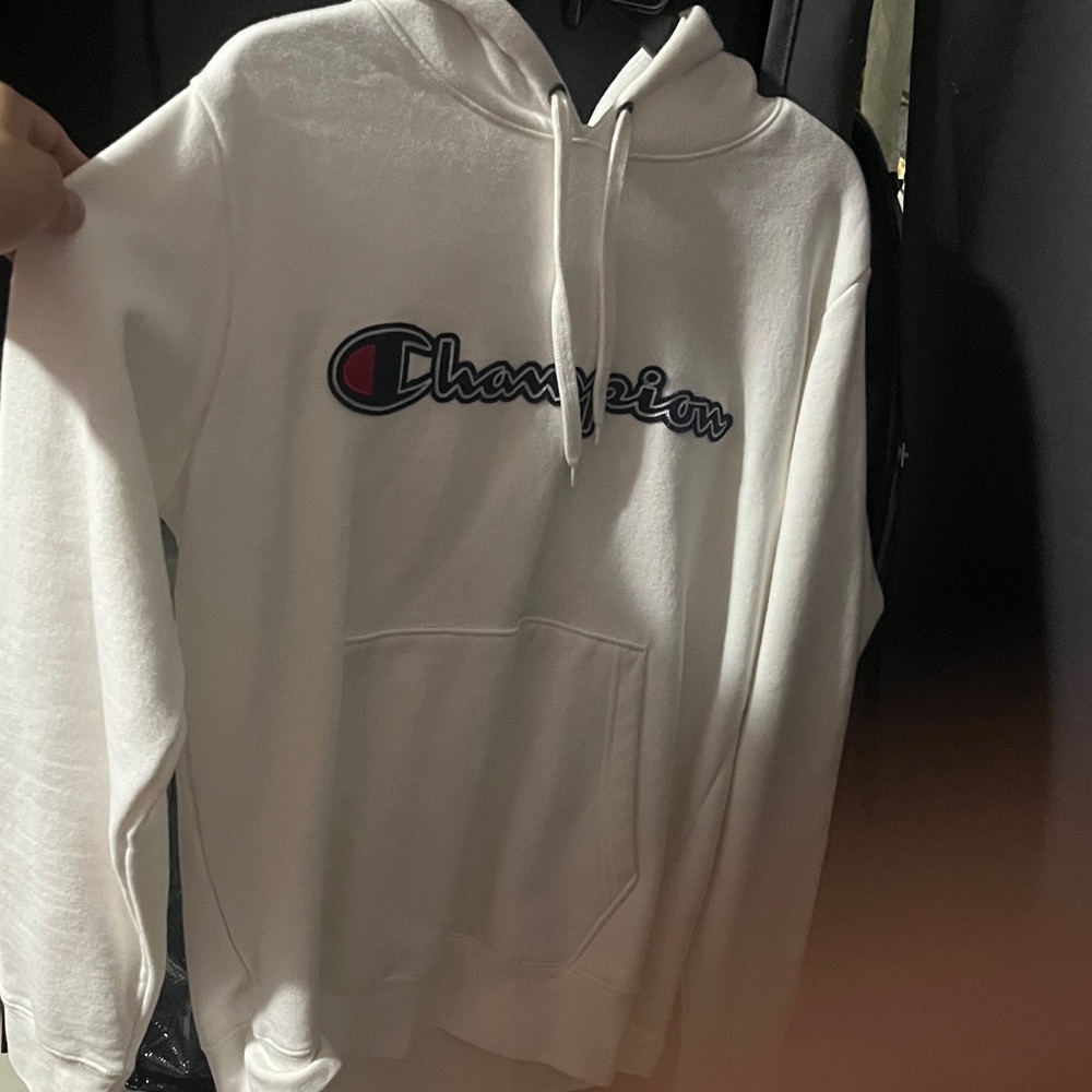 Champion White Hoodie with Logo